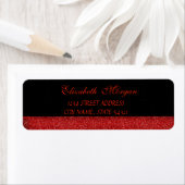 Elegantes Glamour Red Glittery Address Label (Insitu)