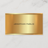 Elegantes glamouröses Gold Beruflich Moderne Visitenkarte (Vorderseite)