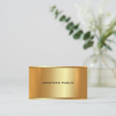 Elegantes glamouröses Gold Beruflich Moderne Visitenkarte (Stehend Vorderseite)