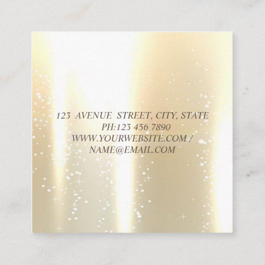 Elegantes glamouröses Gold Glitzer Imitate Lashes Quadratische Visitenkarte (Rückseite)