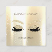 Elegantes glamouröses Gold Glitzer Imitate Lashes Quadratische Visitenkarte (Vorderseite)