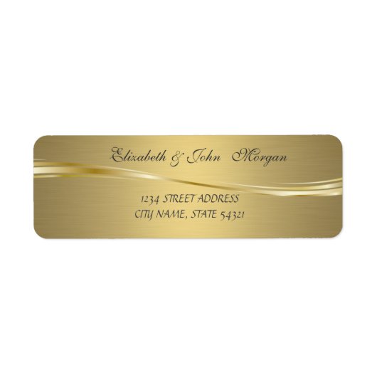 Elegantes glamouröses Imitat Gold Address Label (Vorne)
