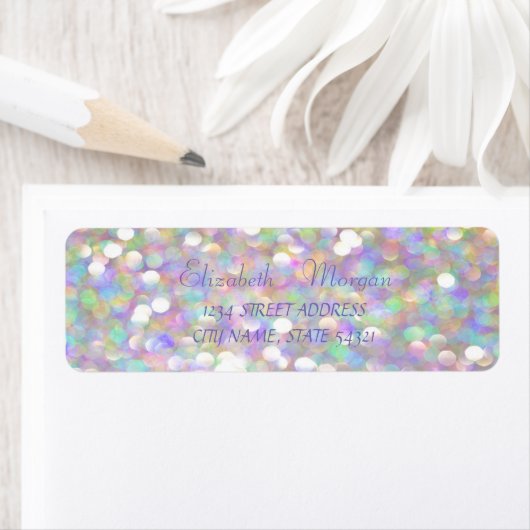 Elegantes, glamouröses, kluges Bokeh-Adresslabel (Insitu)