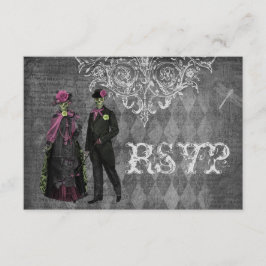 Elegantes glamouröses Skelett Halloween-Party UAWG RSVP Karte