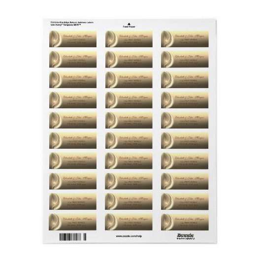 Elegantes glamouröses stilvolles Adressetikett (Vorne)