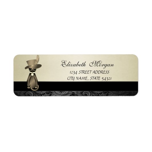 Elegantes glamouröses whimsical Cat Address Label- (Vorne)