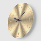 Elegantes glänzendes Gold aus Metall Große Wanduhr (Winkel)