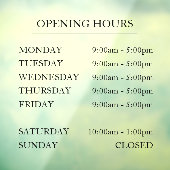 Elegantes Glas für einfache Geschäftszeiten Fensteraufkleber (Blatt 3)