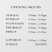 Elegantes Glas für einfache Geschäftszeiten Fensteraufkleber (Blatt)