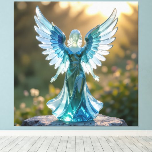 Elegantes Glasdesign Kunst in ihrer klarsten Form Leinwanddruck (Insitu (Holzboden))