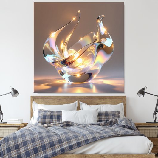 Elegantes Glasdesign Kunst in ihrer klarsten Form Leinwanddruck (Insitu (Schlafzimmer))