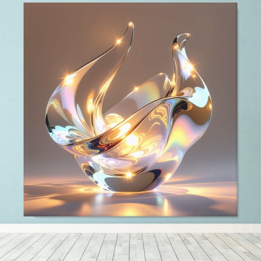 Elegantes Glasdesign Kunst in ihrer klarsten Form Leinwanddruck (Insitu (Holzboden))