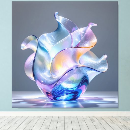 Elegantes Glasdesign Kunst in ihrer klarsten Form Leinwanddruck (Insitu (Holzboden))