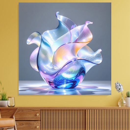 Elegantes Glasdesign Kunst in ihrer klarsten Form Leinwanddruck (Insitu (Wohnzimmer))