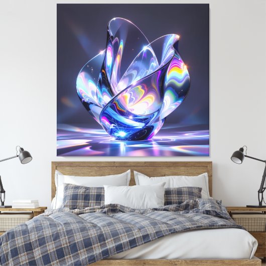 Elegantes Glasdesign Kunst in ihrer klarsten Form Leinwanddruck (Insitu (Schlafzimmer))