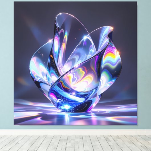 Elegantes Glasdesign Kunst in ihrer klarsten Form Leinwanddruck (Insitu (Holzboden))