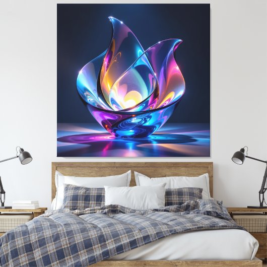 Elegantes Glasdesign Kunst in ihrer klarsten Form Leinwanddruck (Insitu (Schlafzimmer))