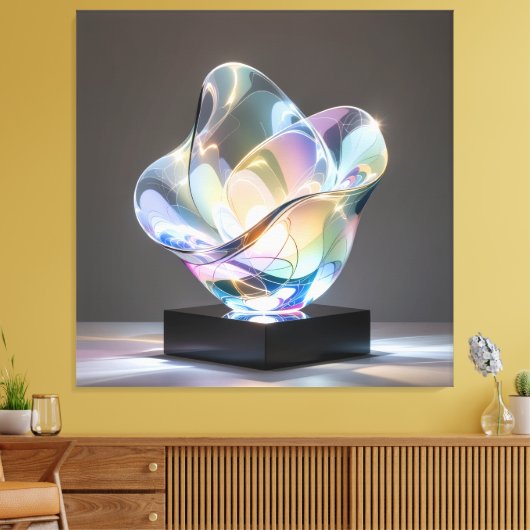 Elegantes Glasdesign Kunst in ihrer klarsten Form Leinwanddruck (Insitu (Wohnzimmer))