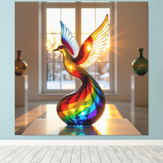 Elegantes Glasdesign Kunst in ihrer klarsten Form Leinwanddruck (Insitu (Holzboden))