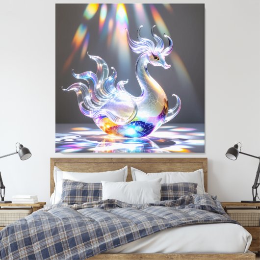 Elegantes Glasdesign Kunst in ihrer klarsten Form Leinwanddruck (Insitu (Schlafzimmer))