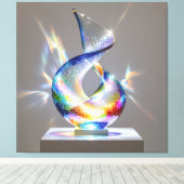 Elegantes Glasdesign Kunst in ihrer klarsten Form Leinwanddruck (Insitu (Holzboden))