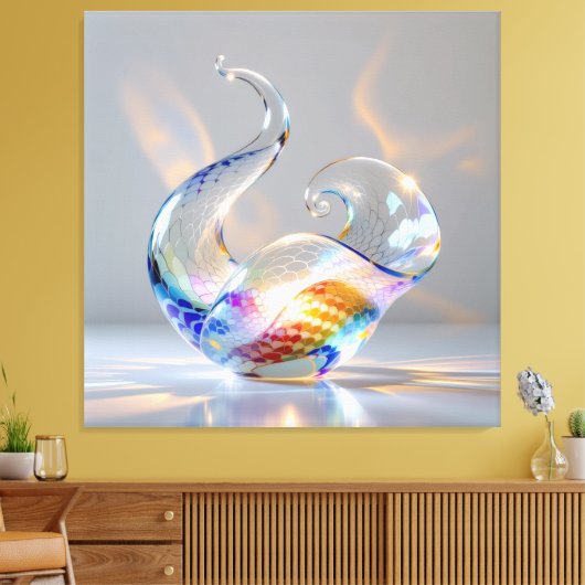 Elegantes Glasdesign Kunst in ihrer klarsten Form Leinwanddruck (Insitu (Wohnzimmer))
