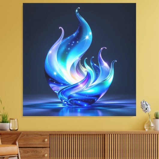 Elegantes Glasdesign Kunst in ihrer klarsten Form Leinwanddruck (Insitu (Wohnzimmer))