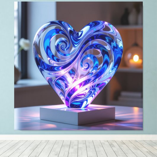 Elegantes Glasdesign Kunst in ihrer klarsten Form Leinwanddruck (Insitu (Holzboden))