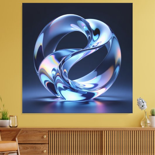 Elegantes Glasdesign Kunst in ihrer klarsten Form Leinwanddruck (Insitu (Wohnzimmer))