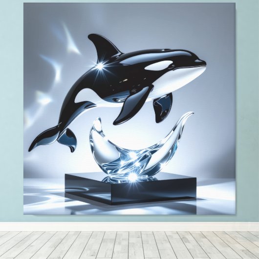 Elegantes Glasdesign Kunst in ihrer klarsten Form Leinwanddruck (Insitu (Holzboden))