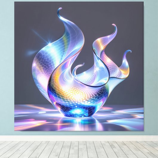 Elegantes Glasdesign Kunst in ihrer klarsten Form Leinwanddruck (Insitu (Holzboden))