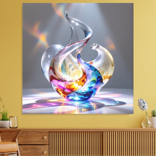 Elegantes Glasdesign Kunst in ihrer klarsten Form Leinwanddruck (Insitu (Wohnzimmer))