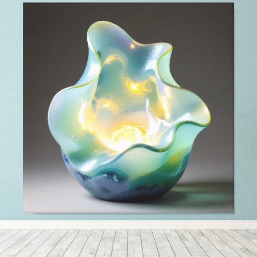 Elegantes Glasdesign Kunst in ihrer klarsten Form Leinwanddruck (Insitu (Holzboden))