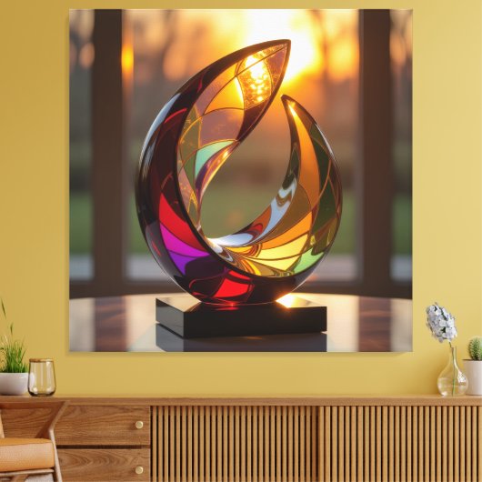 Elegantes Glasdesign Kunst in ihrer klarsten Form Leinwanddruck (Insitu (Wohnzimmer))