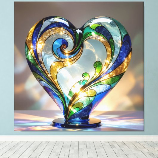 Elegantes Glasdesign Kunst in ihrer klarsten Form Leinwanddruck (Insitu (Holzboden))