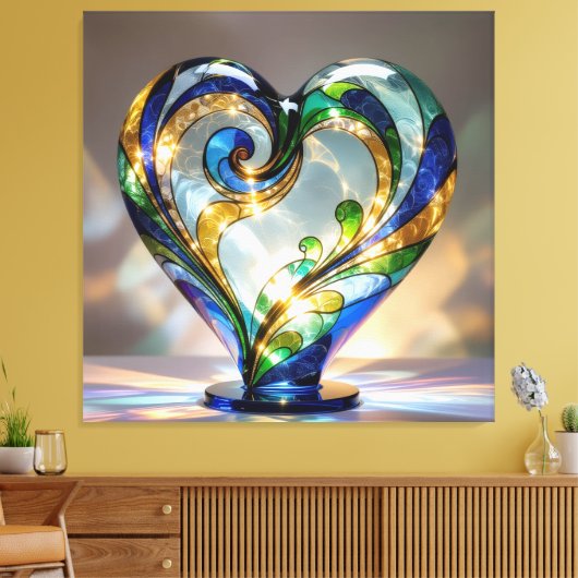 Elegantes Glasdesign Kunst in ihrer klarsten Form Leinwanddruck (Insitu (Wohnzimmer))