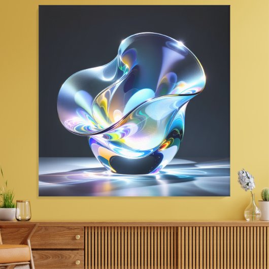 Elegantes Glasdesign Kunst in ihrer klarsten Form Leinwanddruck (Insitu (Wohnzimmer))