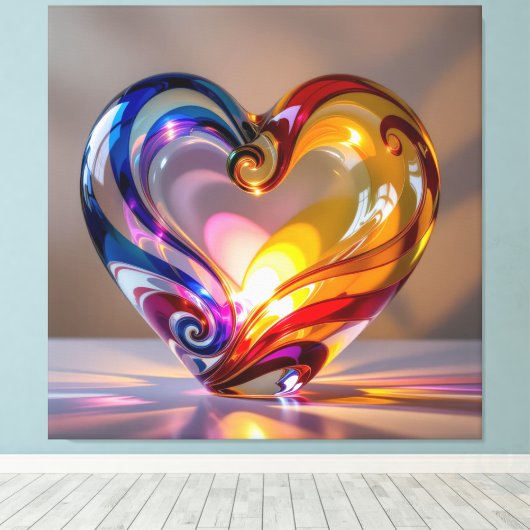 Elegantes Glasdesign Kunst in ihrer klarsten Form Leinwanddruck (Insitu (Holzboden))