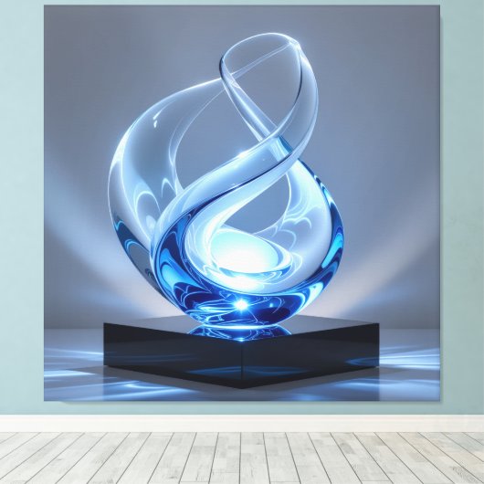 Elegantes Glasdesign Kunst in ihrer klarsten Form Leinwanddruck (Insitu (Holzboden))