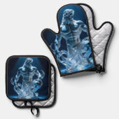 Elegantes Glasdesign Kunst in ihrer klarsten Form Ofenhandschuh & Topflappen-Set (Vorderseite/Rückseite)