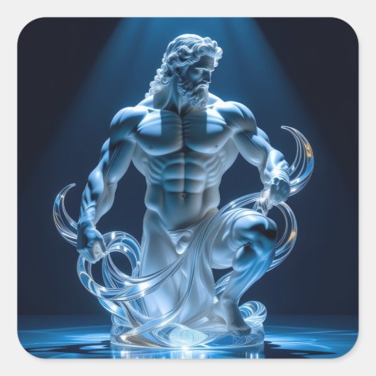 Elegantes Glasdesign Kunst in ihrer klarsten Form Quadratischer Aufkleber (Vorderseite)