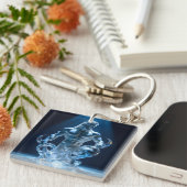 Elegantes Glasdesign Kunst in ihrer klarsten Form Schlüsselanhänger (Vorderseite rechts)