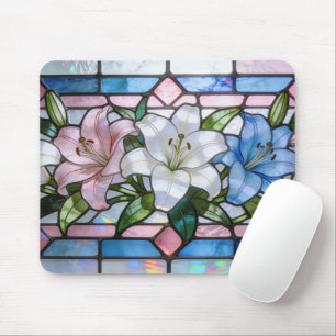 Elegantes Glasliliendesign in weichem P Mousepad