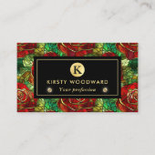 Elegantes Glasmuster aus Rote Rose Visitenkarte (Vorderseite)