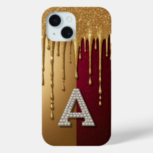 💎 Elegantes Glitter A Monogramm mit tropfendem Li Case-Mate iPhone Hülle