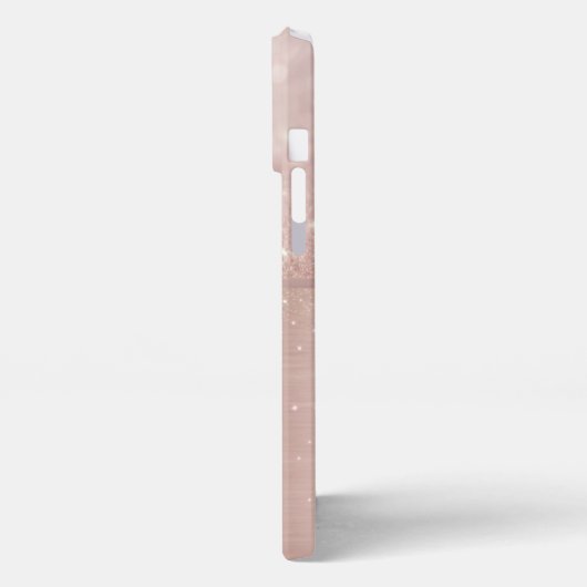 Elegantes Glitterglatter-Rose iPhone Hülle (Linke Seite)