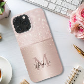 Elegantes Glitterglatter-Rose iPhone Hülle