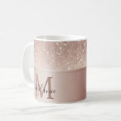 Elegantes Glitterglatter-Rose Kaffeetasse (Vorderseite Links)