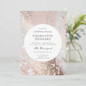 Elegantes Glitzer Brautparty Einladung (Stehend Vorderseite)