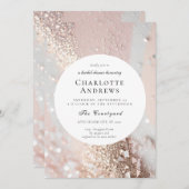 Elegantes Glitzer Brautparty Einladung (Vorne/Hinten)